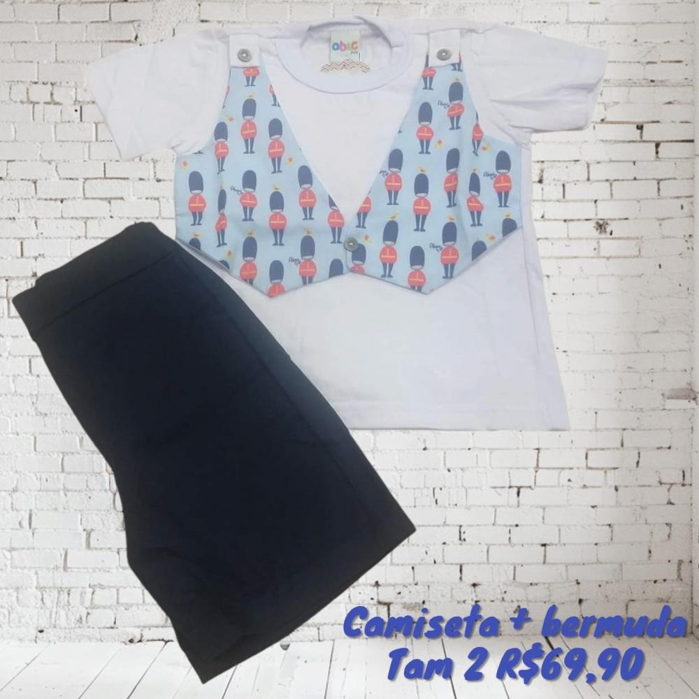 CONJ BERMUDA + CAMISETA SOLDADINHO  TAM 2