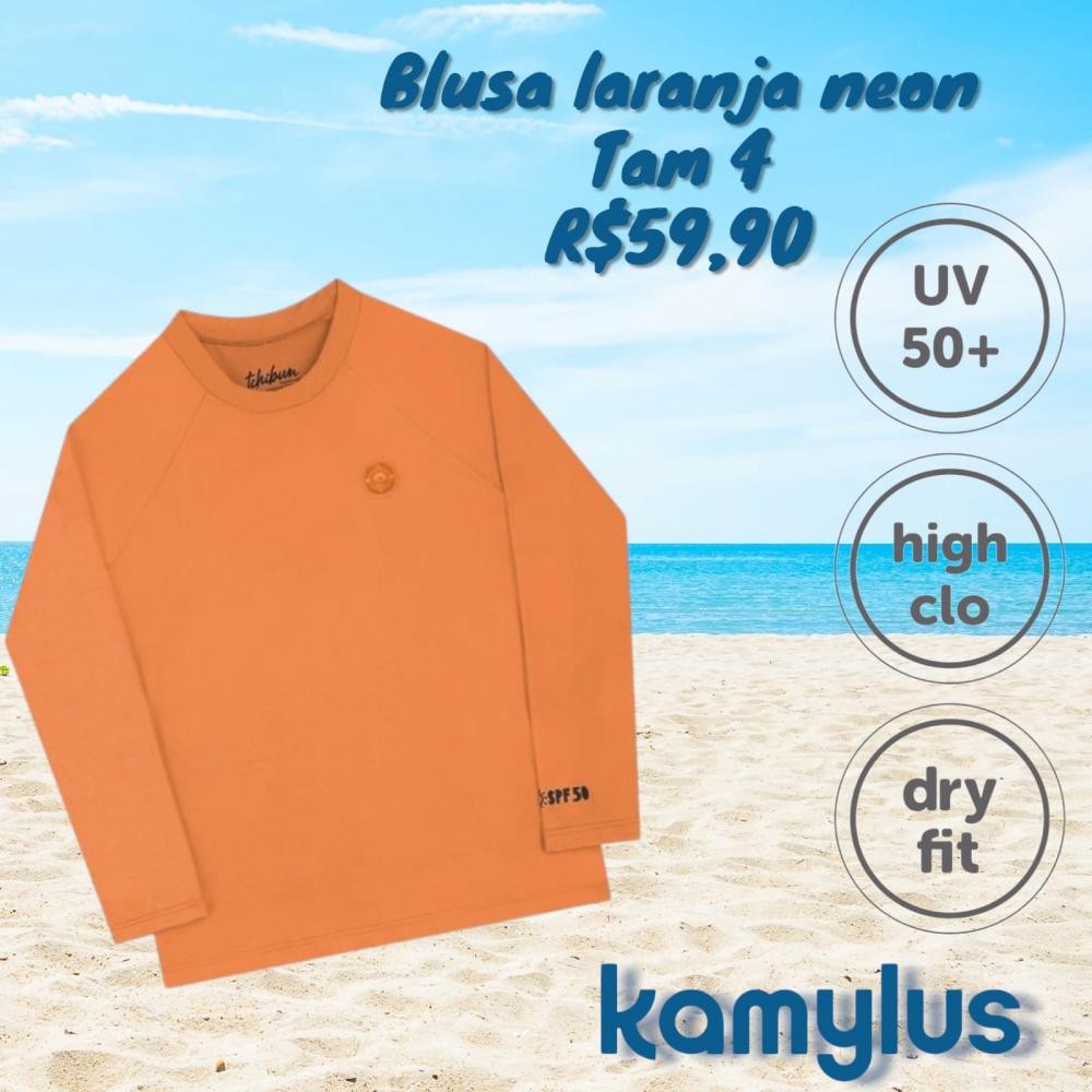 BLUSA PROTECAO LARANJA NEON  TAM 4