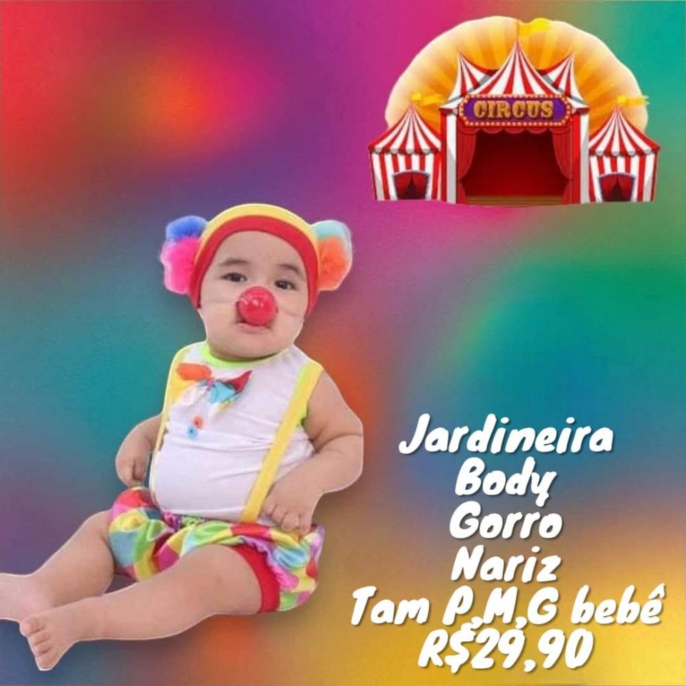 FANTASIA PALHACO BEBE  TAM G