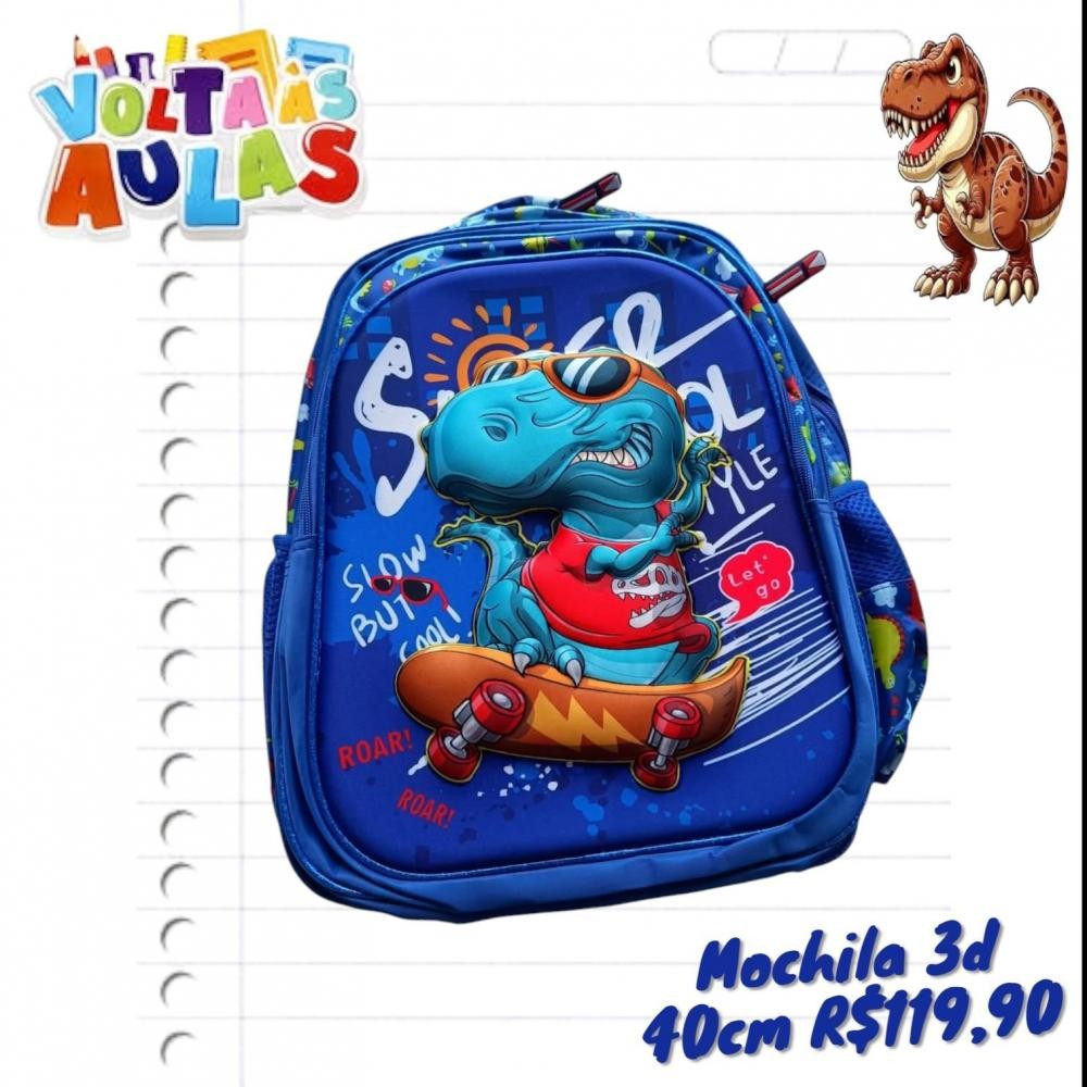 MOCHILA DINOSSAURO 3D 40CM