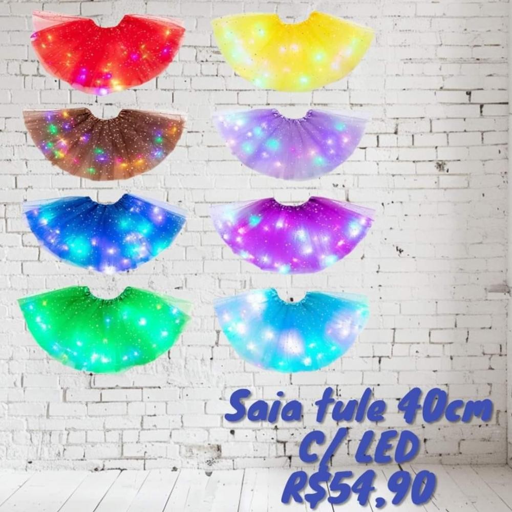 SAIA TULE 35CM C/ LED CORES DIVERSAS