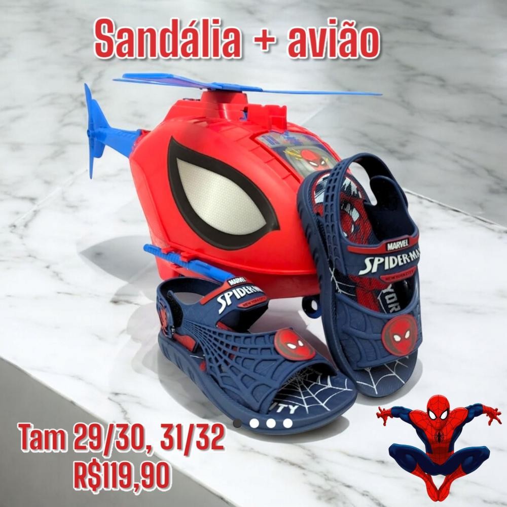 SANDALIA + HELICOPTERO HOMEM ARANHA /32  TAM 31