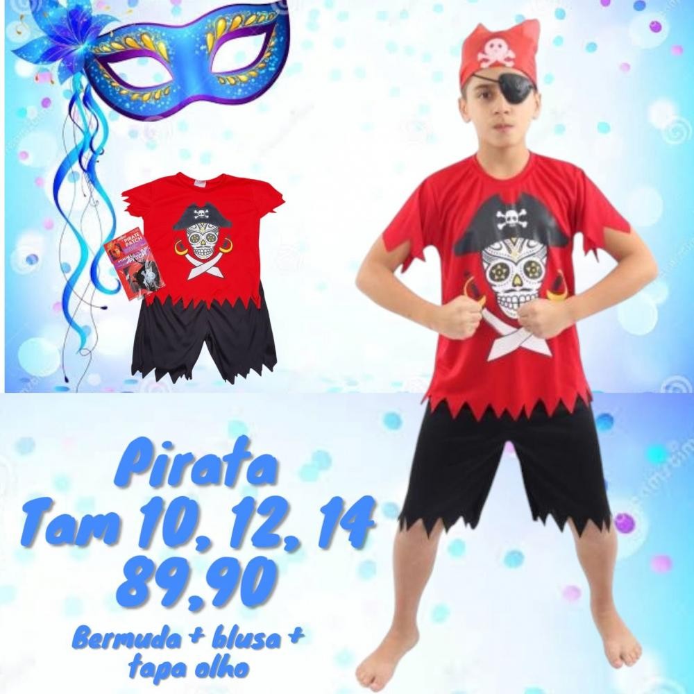 FANTASIA PIRATA MENINO  TAM 14