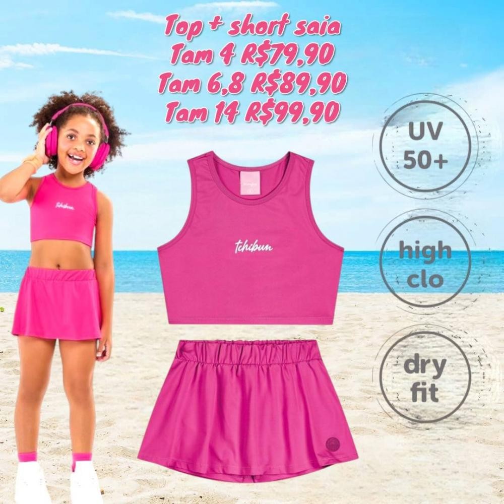 CONJ PRAIA SHORT SAIA + TOP ROSA TAM 8