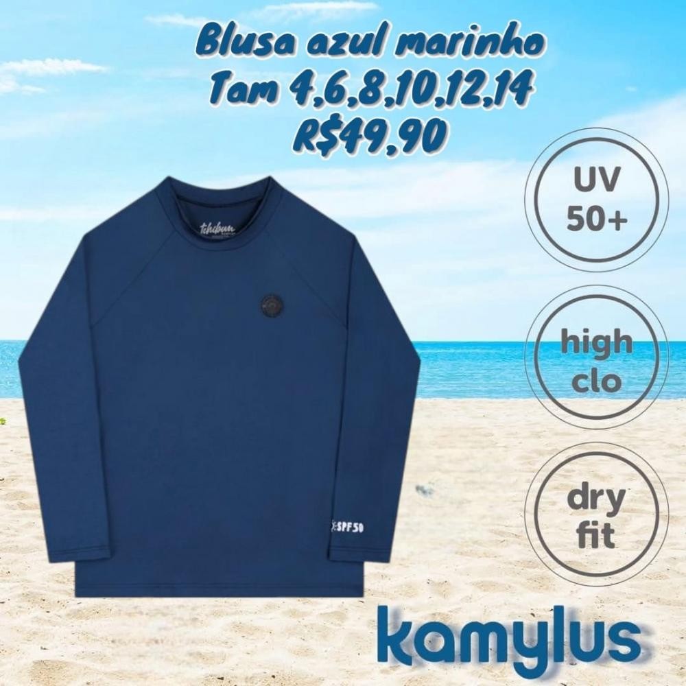 BLUSA PROTECAO MARINHO AZUL TAM 12