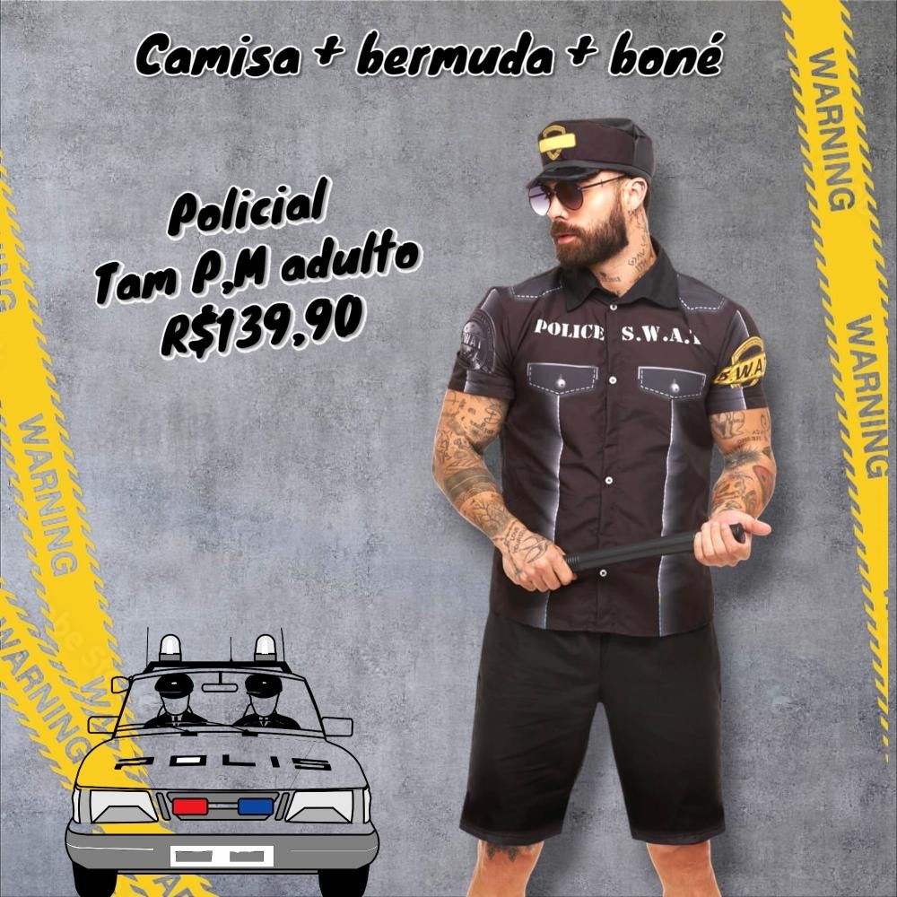 FANTASIA POLICIAL ADULTO  TAM M