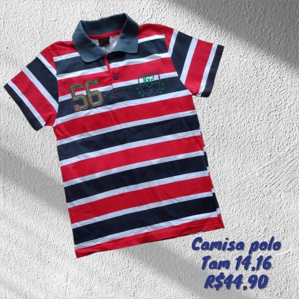CAMISA POLO LISTRADA  TAM 16