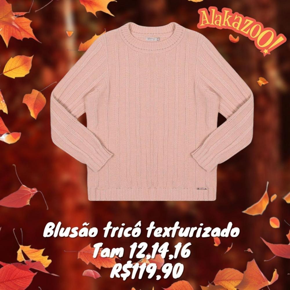 BLUSAO TRICO ROSA TAM 14
