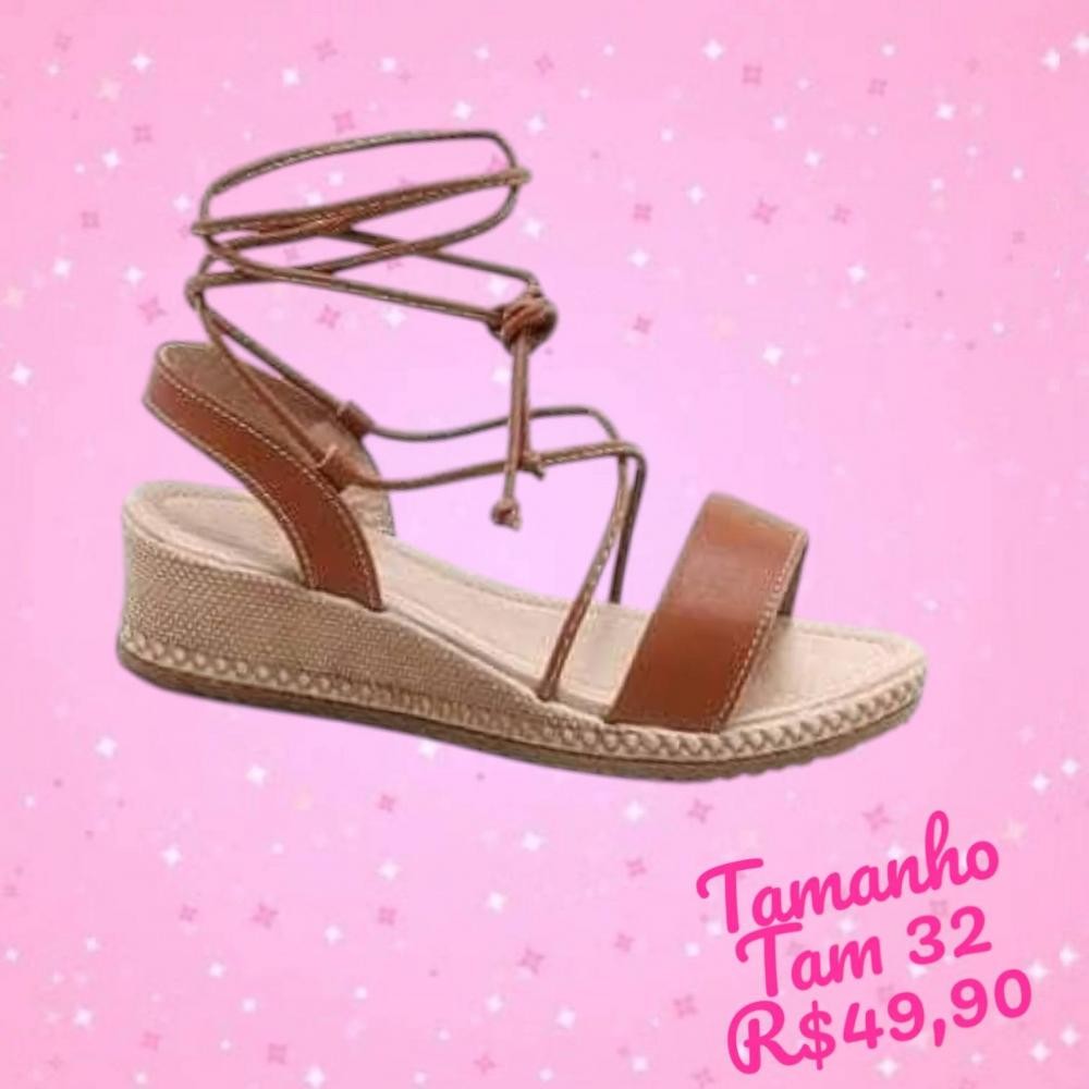 SANDALIA C/ TIRAS MARROM TAM 32