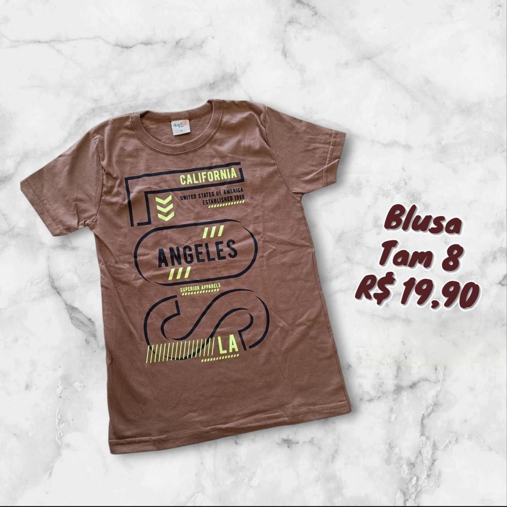 CAMISETA MARROM TAM 8