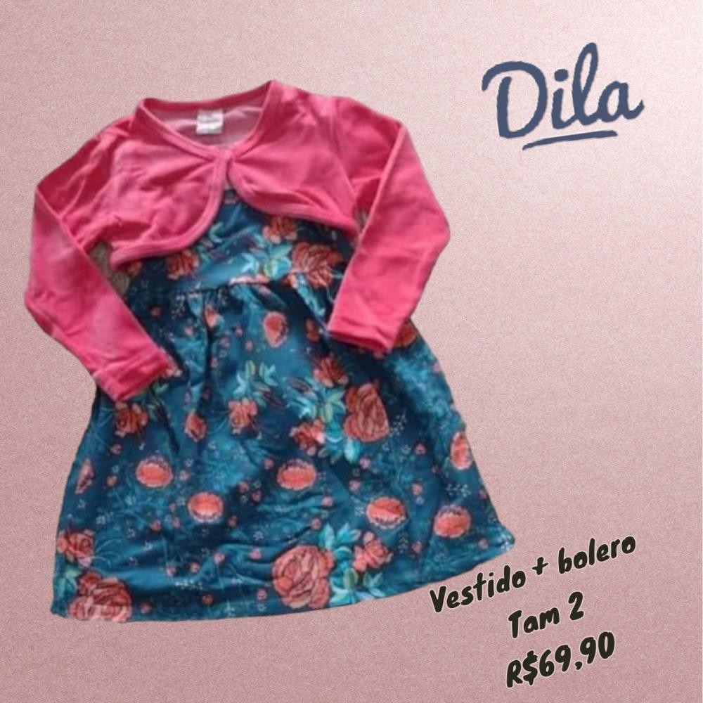 VESTIDO FLORAL + BOLERO ROSA TAM 2
