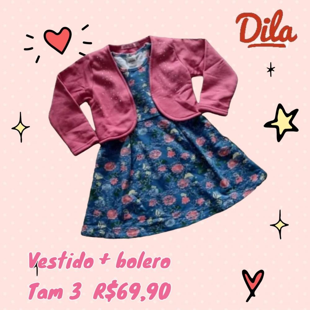 VESTIDO + BOLERO FLORAL TAM 3