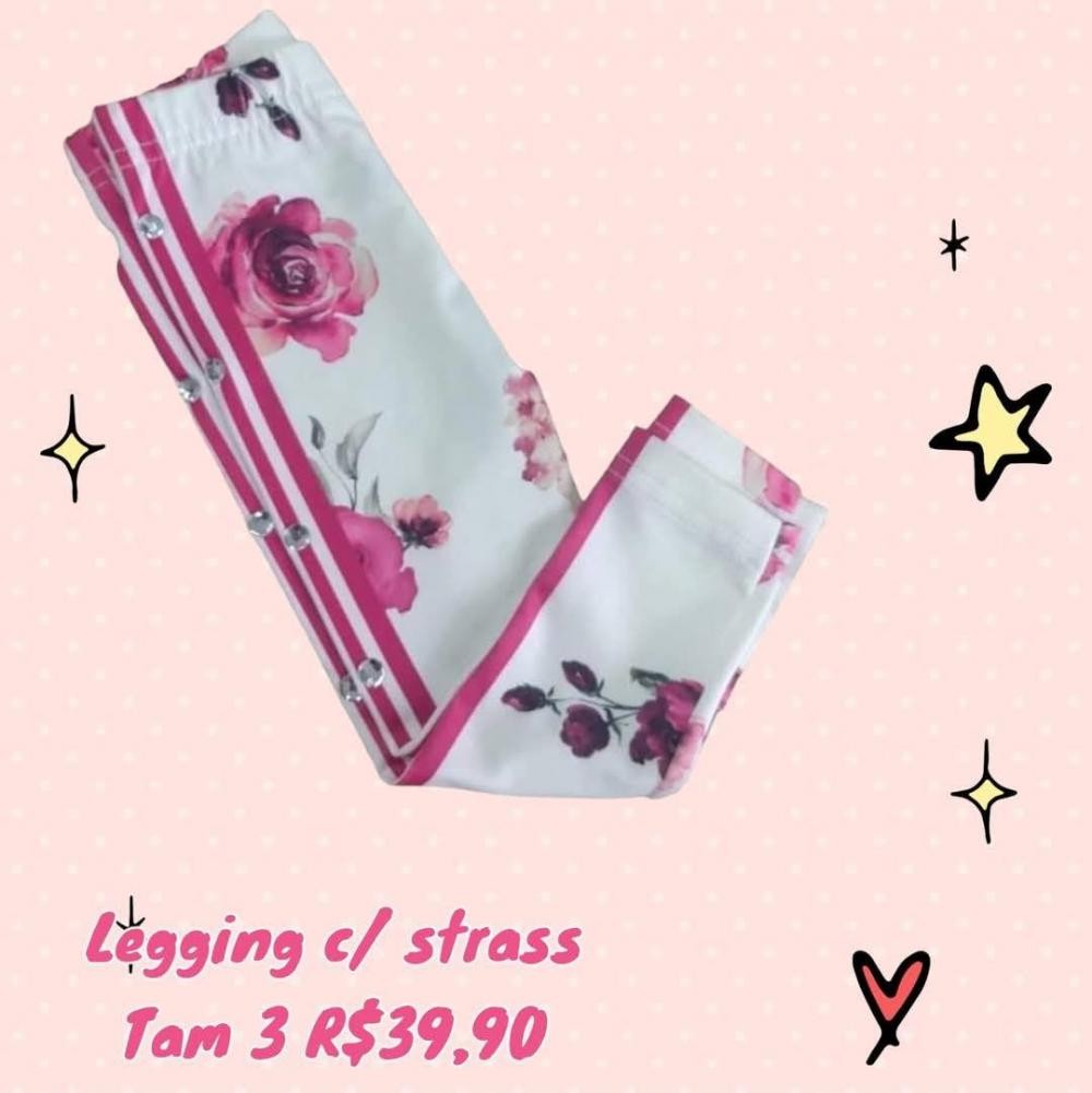 LEGGING BRANCA FLORAL TAM 3