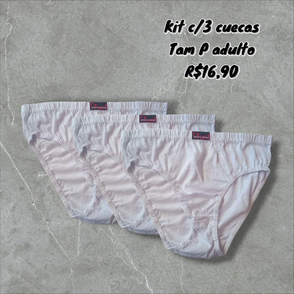 KIT C/ 3 CUECAS ADULTO  TAM P