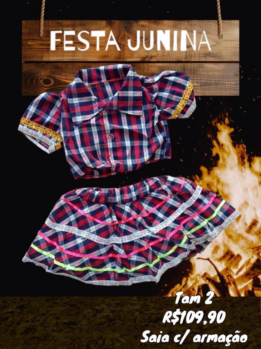 BLUSA + SAIA JUNINA  TAM 2