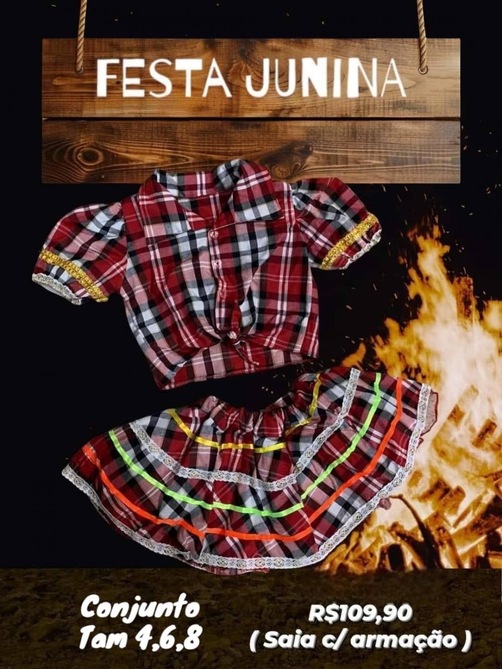 BLUSA + SAIA JUNINA  TAM 8