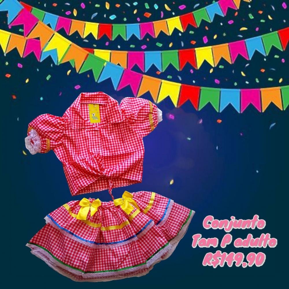 CONJUNTO JUNINO ADULTO  TAM P