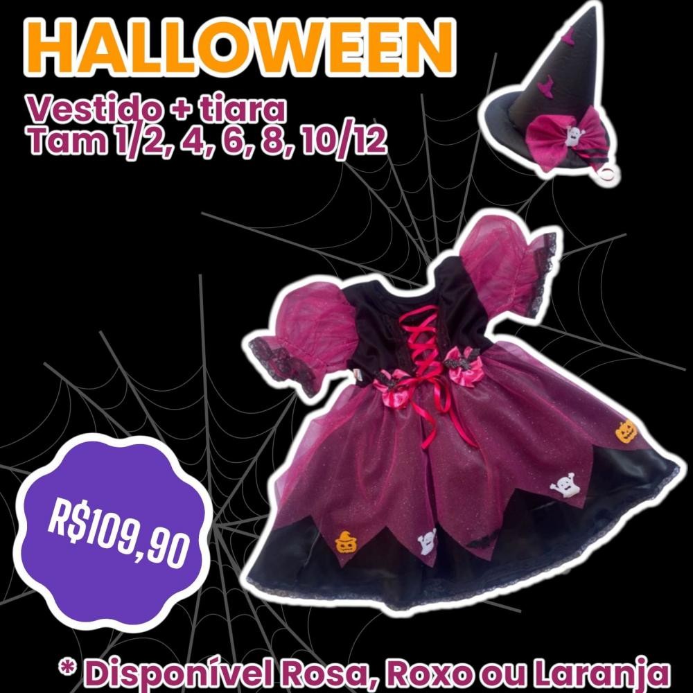 FANTASIA BRUXINHA LARANJA TAM 1/2