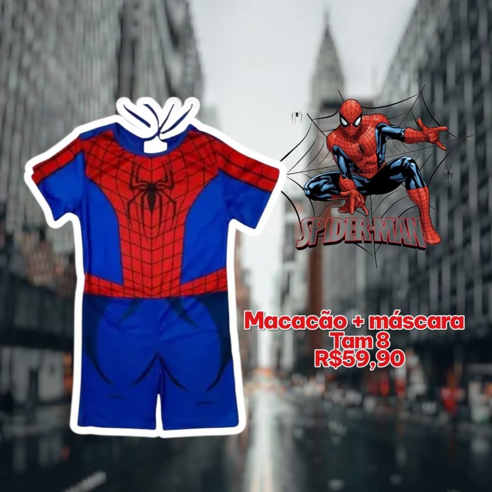 FANTASIA HOMEM ARANHA + MASCARA TAM 8