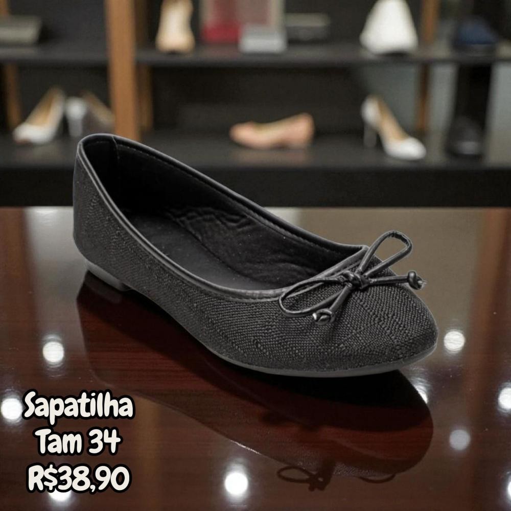 SAPATILHA PRETA TAM 34