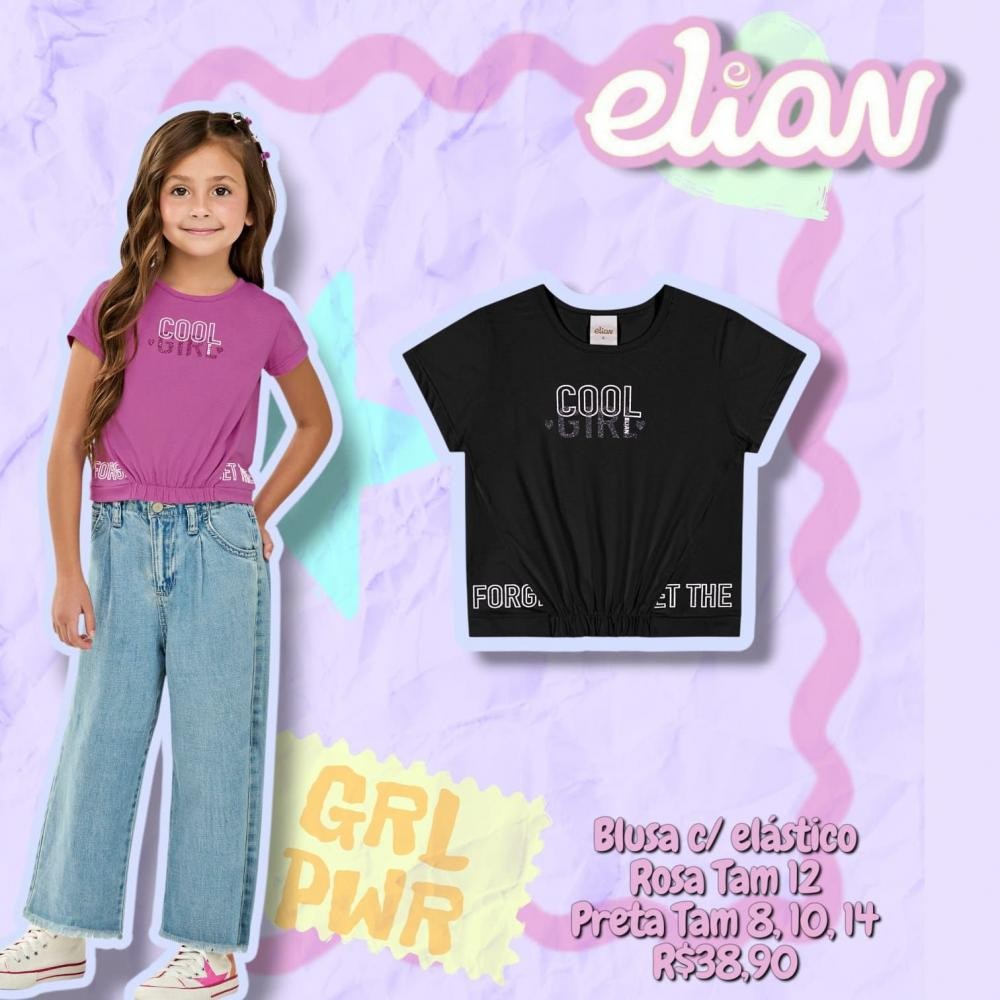 BLUSA MC COOL PRETA  TAM 8