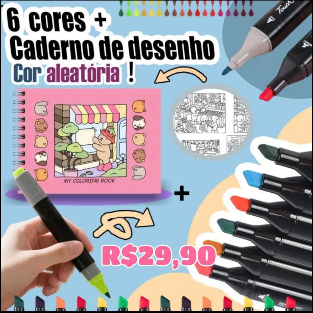 LIVRO + 6 CANETINHAS