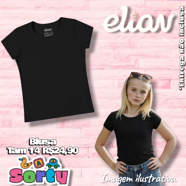 BLUSA MC PRETA TAM 14