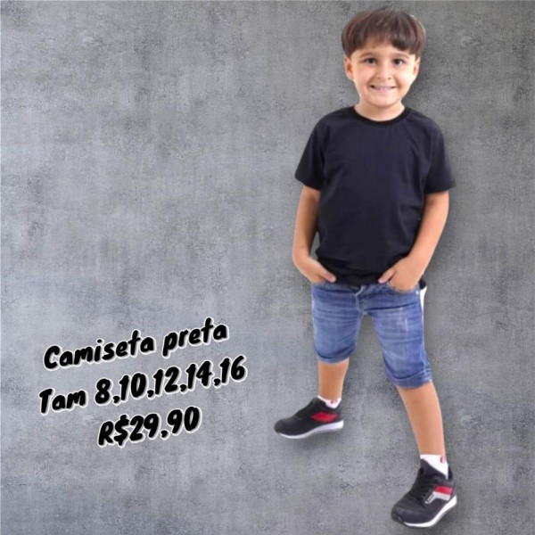 CAMISETA PRETA  TAM 16