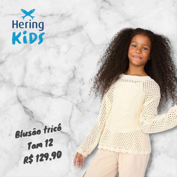 BLUSAO DE TRICO CREME  TAM 12