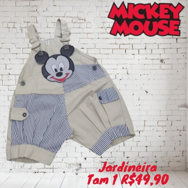 JARDINEIRA CREME URSO  TAM 1