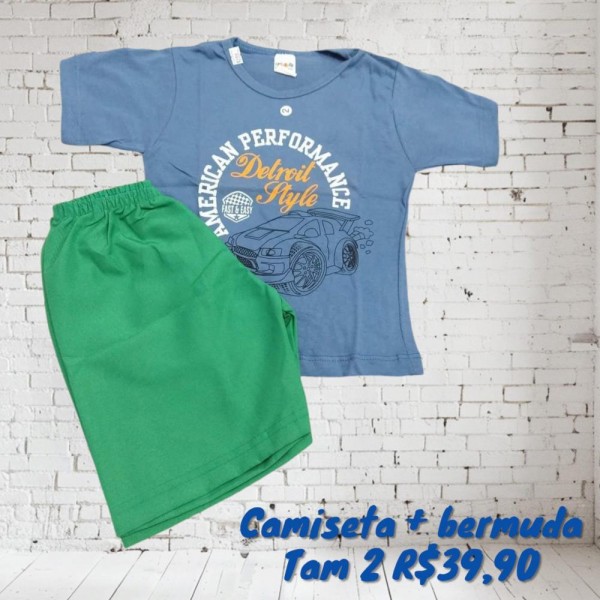 CONJ BERMUDA + CAMISETA AMERICAN  TAM 2