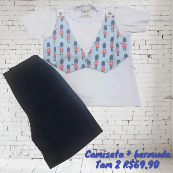 CONJ BERMUDA + CAMISETA SOLDADINHO  TAM 2