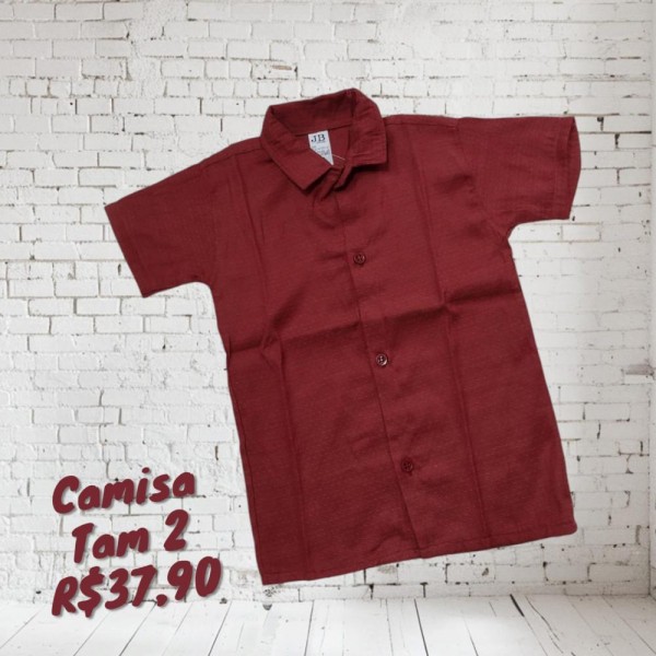 CAMISA SOCIAL VINHO TAM 2