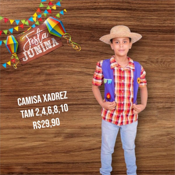 CAMISA XADREZ MANGA CURTA  TAM 6