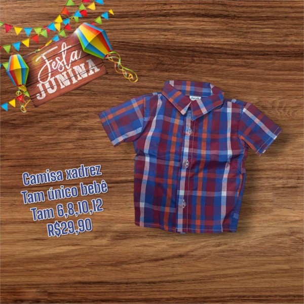 CAMISA XADREZ MANGA CURTA BEBE  TAM U