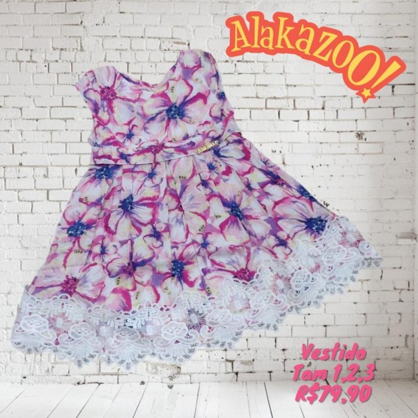 VESTIDO FLORAL ROSA TAM 3