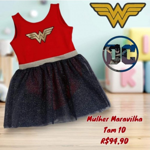 FANTASIA VESTIDO MULHER MARAVILHA  TAM 10