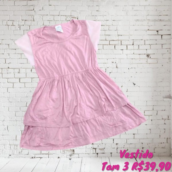 VESTIDO MALHA ROSA TAM 3
