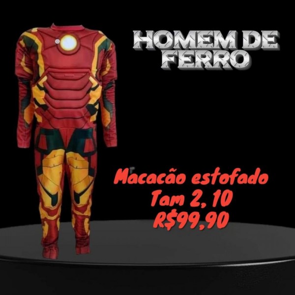 FANTASIA HOMEM FERRO MACACAO ENCHIMENTO  TAM 2