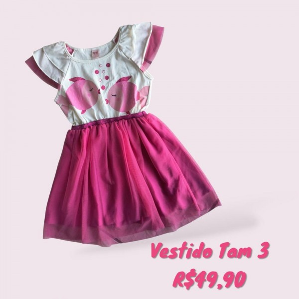 VESTIDO PEIXE TULE ROSA TAM 3