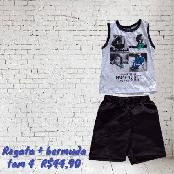 CONJ BERMUDA + REGATA SKATE  TAM 4