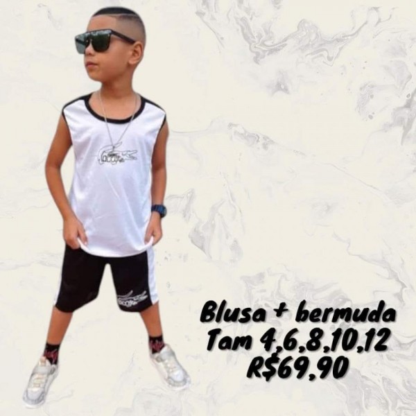 CONJ BERMUDA + REGATA LACOSTE  TAM 6