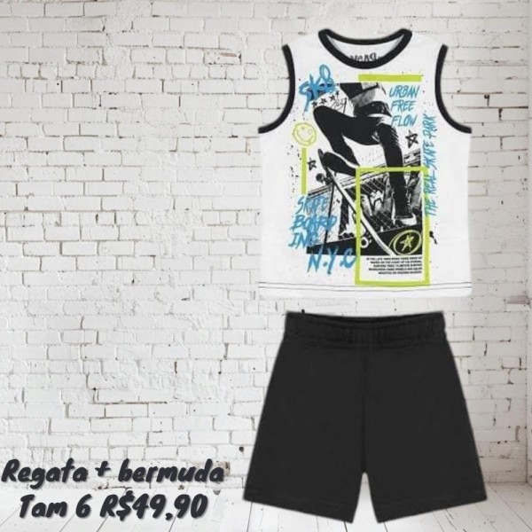 CONJ BERMUDA + REGATA SKATE  TAM 6