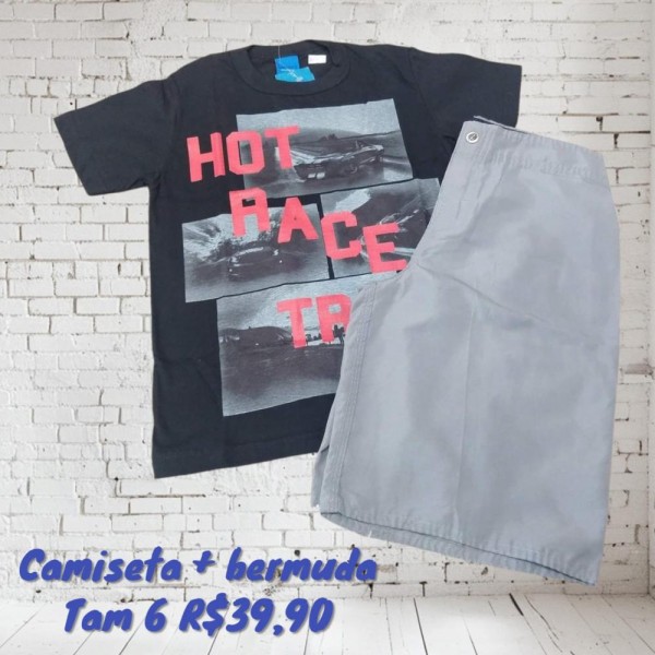 CONJ BERMUDA + CAMISETA HOT  TAM 6
