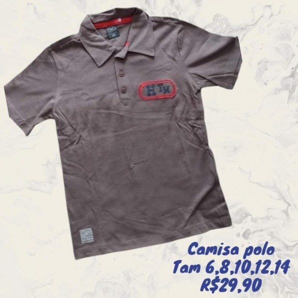 CAMISA POLO MC MARROM TAM 6