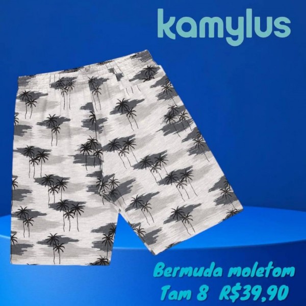 BERMUDA MOLETOM CINZA TAM 8