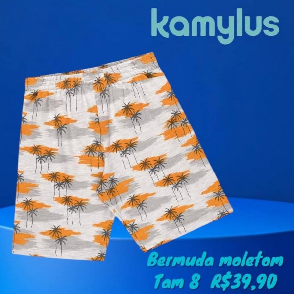 BERMUDA COQUEIRO C/ MOLETOM AMARELO TAM 8