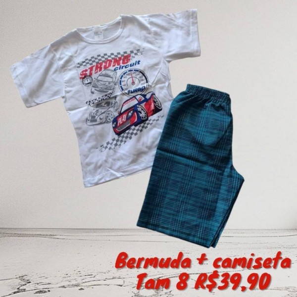 CONJ BERMUDA + CAMISETA STRONG  TAM 8