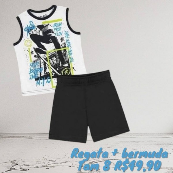 CONJ BERMUDA + REGATA SKATE  TAM 8