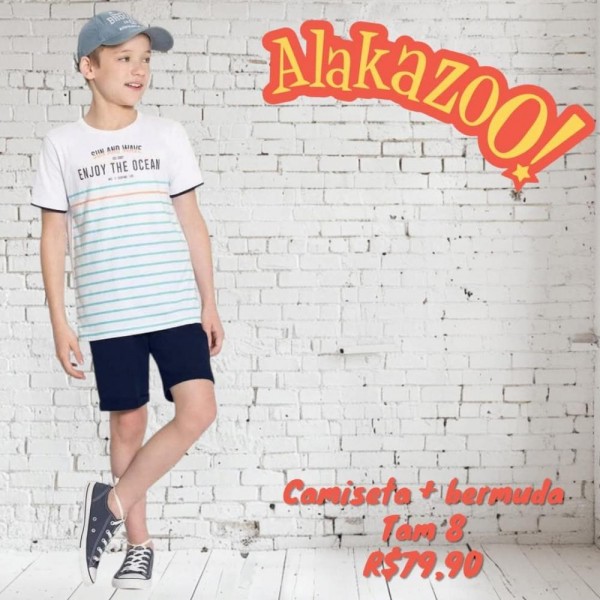 CONJ BERMUDA + CAMISETA ENJOY  TAM 8